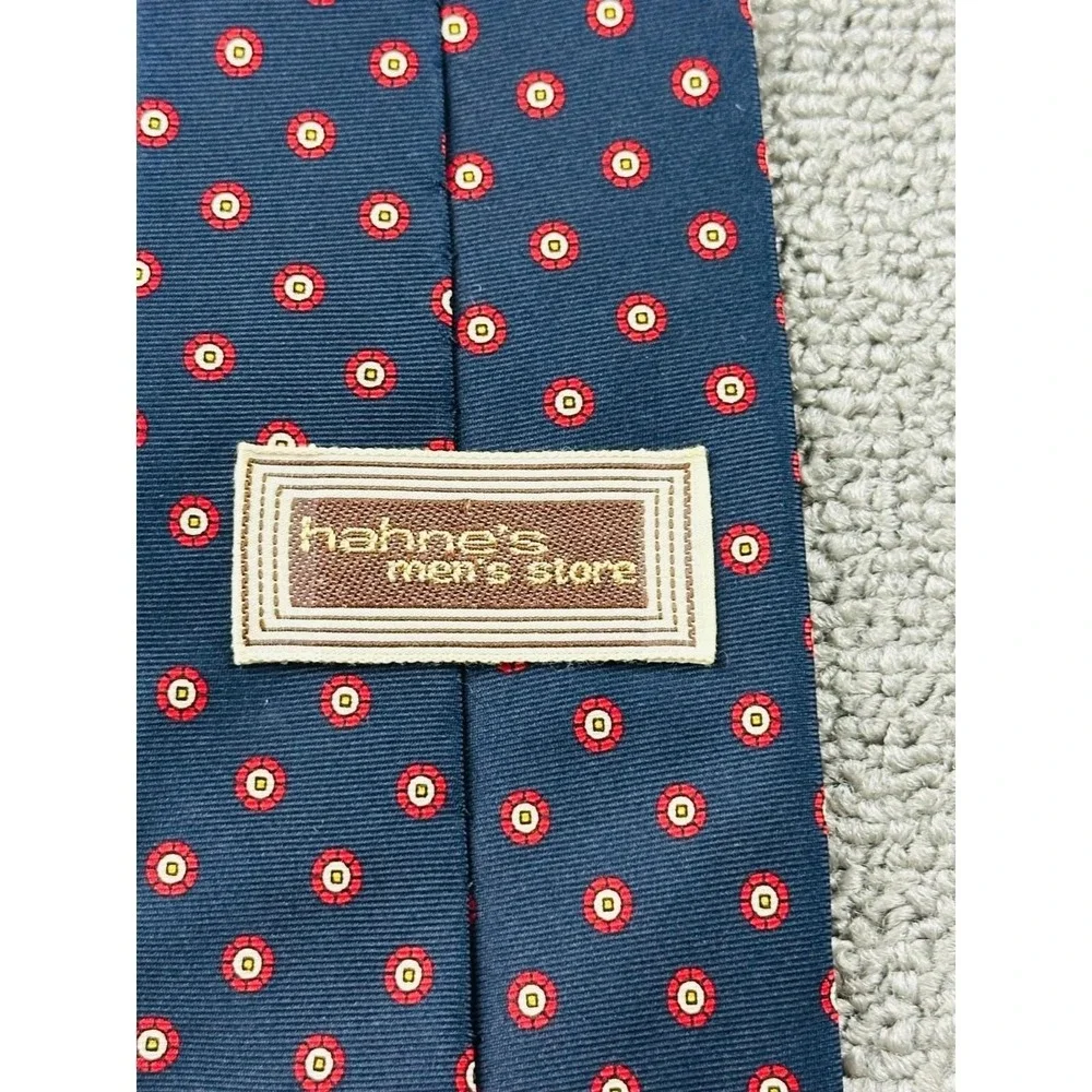 Vintage Haboes Men Store Tie Men Blue Silk Polka‎ Dot England Made Work Business